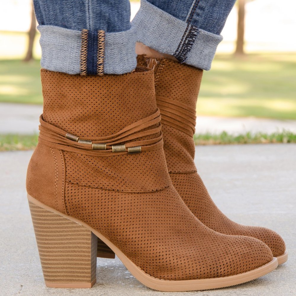 Women's Ankle Booties Chunky Heel Round Toe Boots New